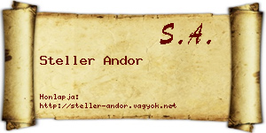 Steller Andor névjegykártya